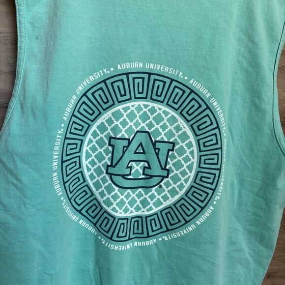Aqua Turquoise Comfort Colors Sleeveless Auburn University Top Shirt Women’s M - Picture 6 of 8